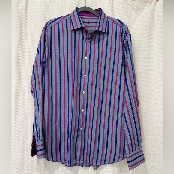 Robert Graham Other - Robert Graham Mens Colorful Striped Paisley Flip Cuff Button Down Shirt XL